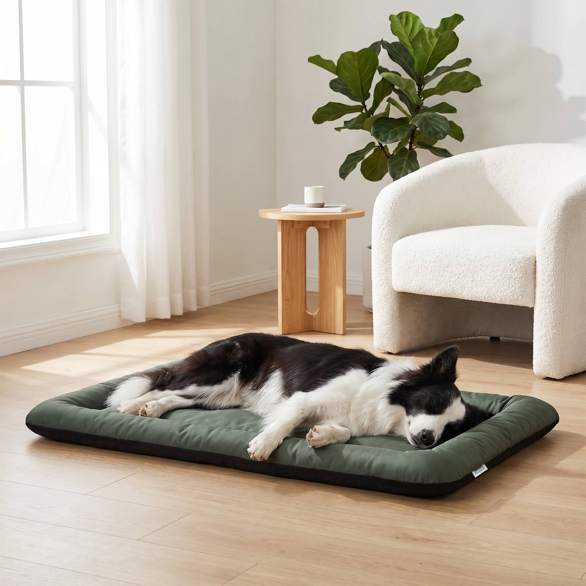 ComfortXL - Lit pour chien en tissu Oxford 420D vert pliable pour voyage extérieur imperméable antidérapant lavable - Image 9