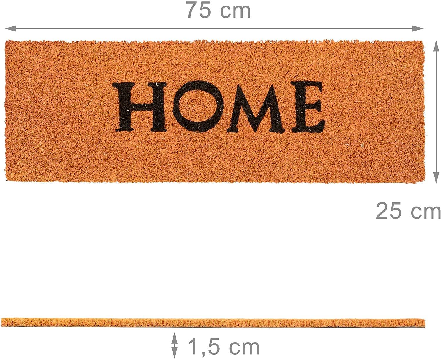 Helloshop26 - Paillasson tapis de sol porte d’entrée essuie-pieds fibres de coco home orange - Imagen 2
