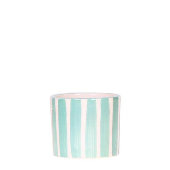 Pot décoratif Painted Stripe - Turquoise- La Green Touch - Image 1