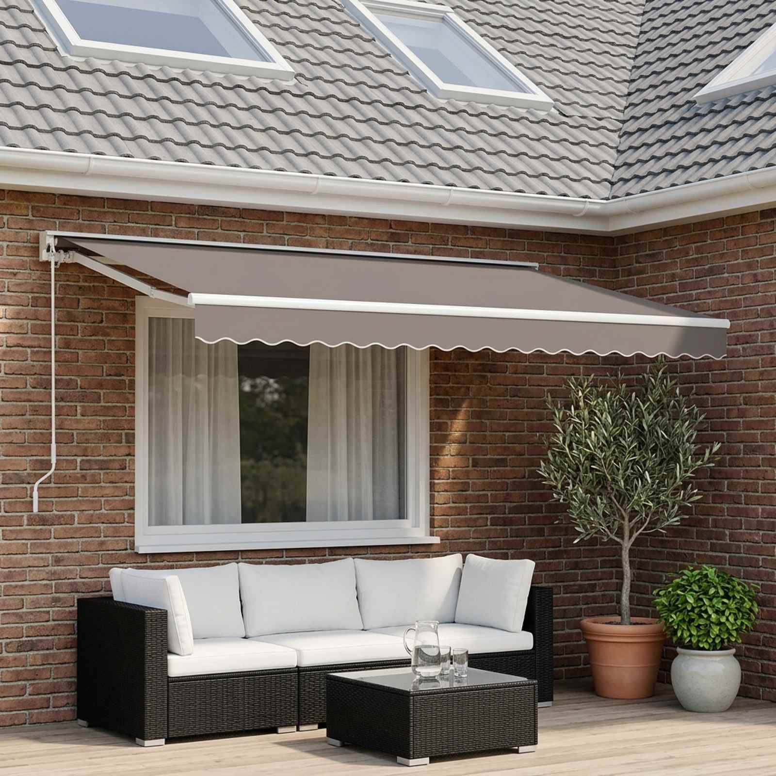 Vidaxl - Toile de rechange pour store banne 4,5x3 m Gris clair Polyester vidaXL 42000590