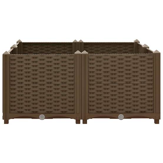 Lit surélevé Polypropylène marron 80 x 80 x 38 cm - PANGIVO - Image 3
