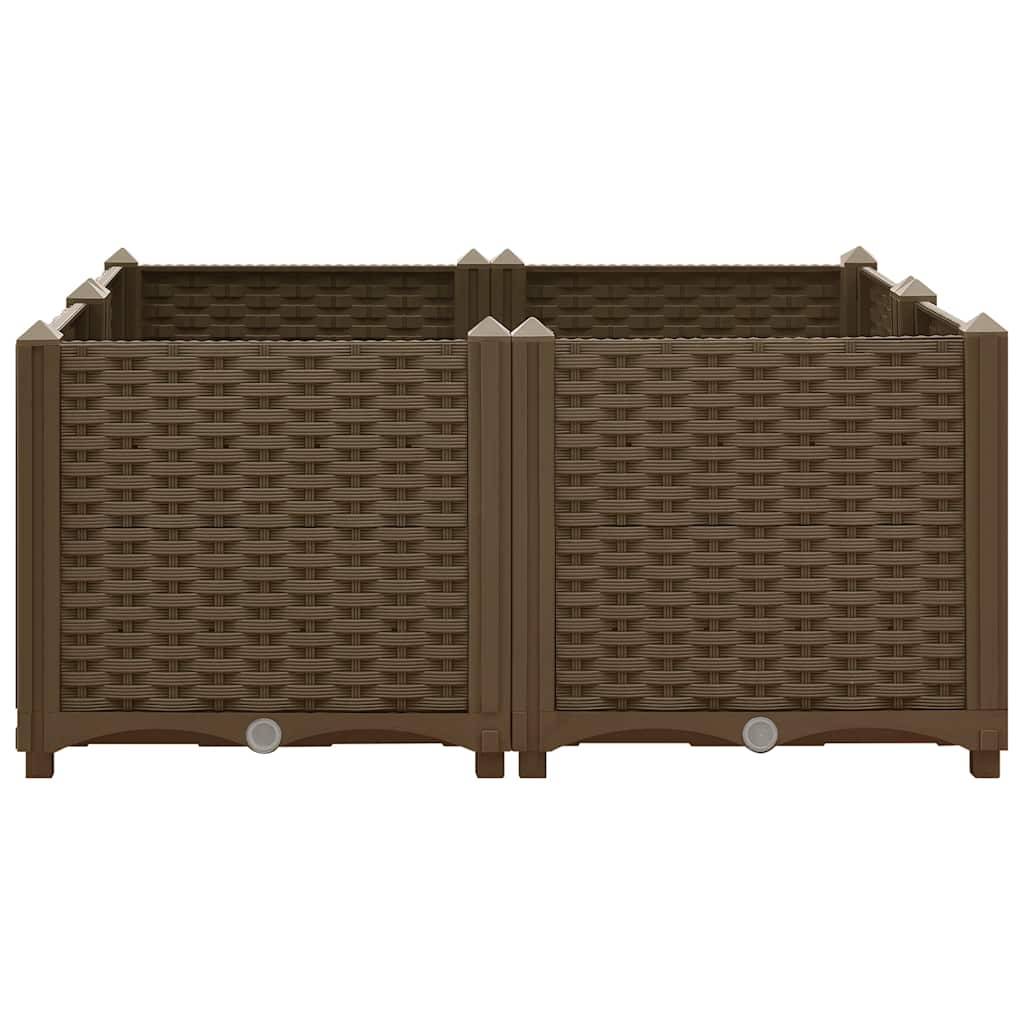 Lit surélevé Polypropylène marron 80 x 80 x 38 cm - PANGIVO - Image 3