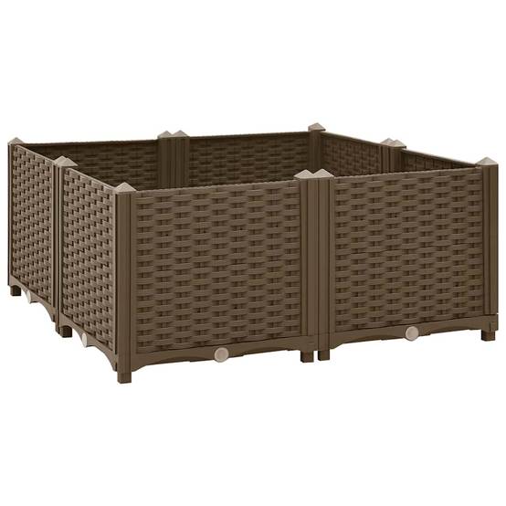 Lit surélevé Polypropylène marron 80 x 80 x 38 cm - PANGIVO - Image 2