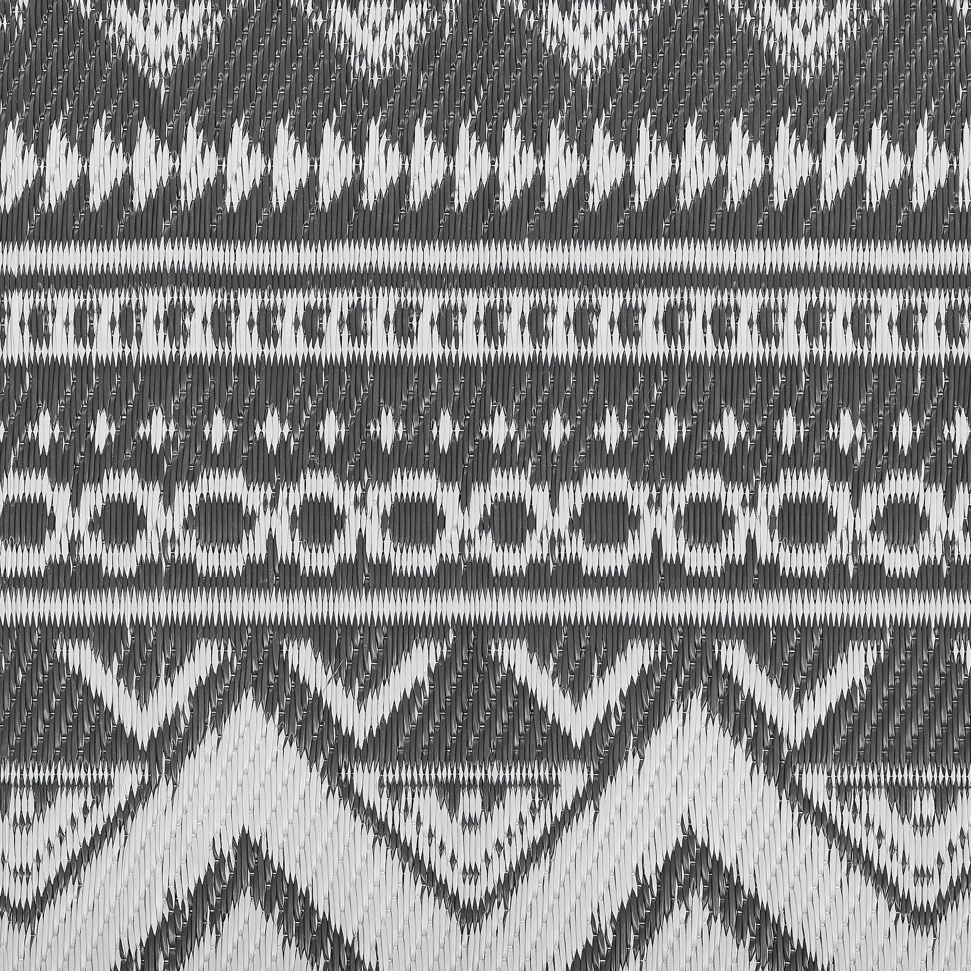 Beliani - Tapis Extérieur et Intérieur Noir et Blanc en Polypropylène Motif ZigZag Ethnique pour Salon ou Terrasse au Style Boho 120 x 180 cm Beliani - Imagen 6