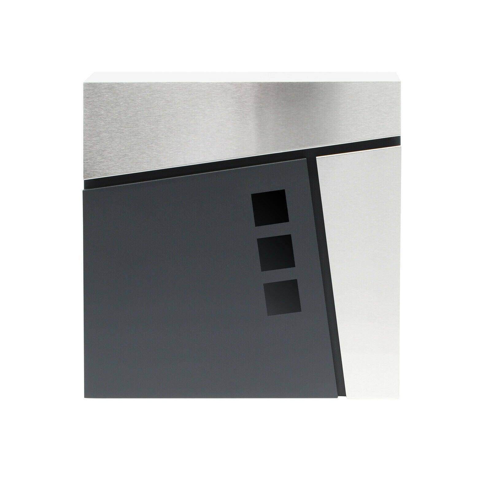 Helloshop26 - Boite aux lettres design murale compartiment journal acier inoxydable anthracite - Imagen 4
