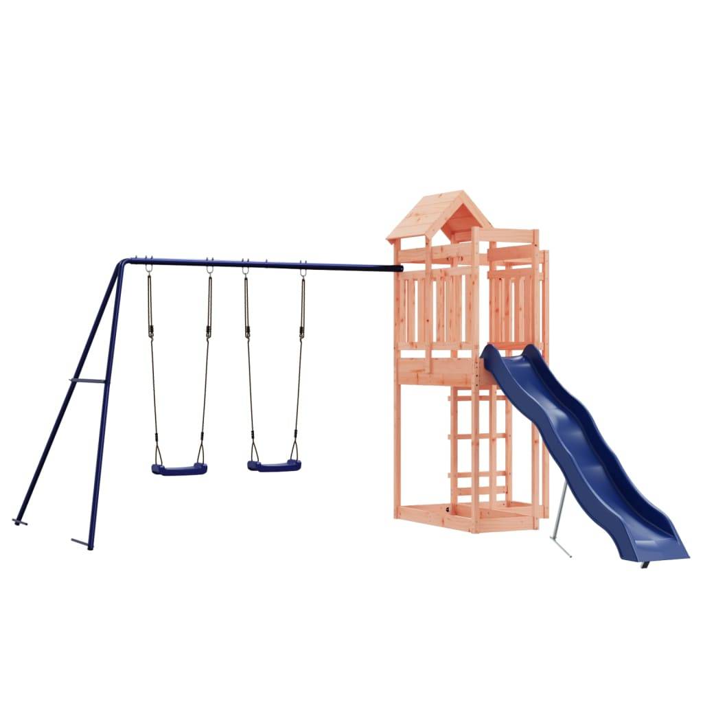 Helloshop26 - Aire de jeux d'extérieur balançoires toboggan portiques robuste jeux jardin 362 x 373 x 238 cm bois massif de douglas - Imagen 1