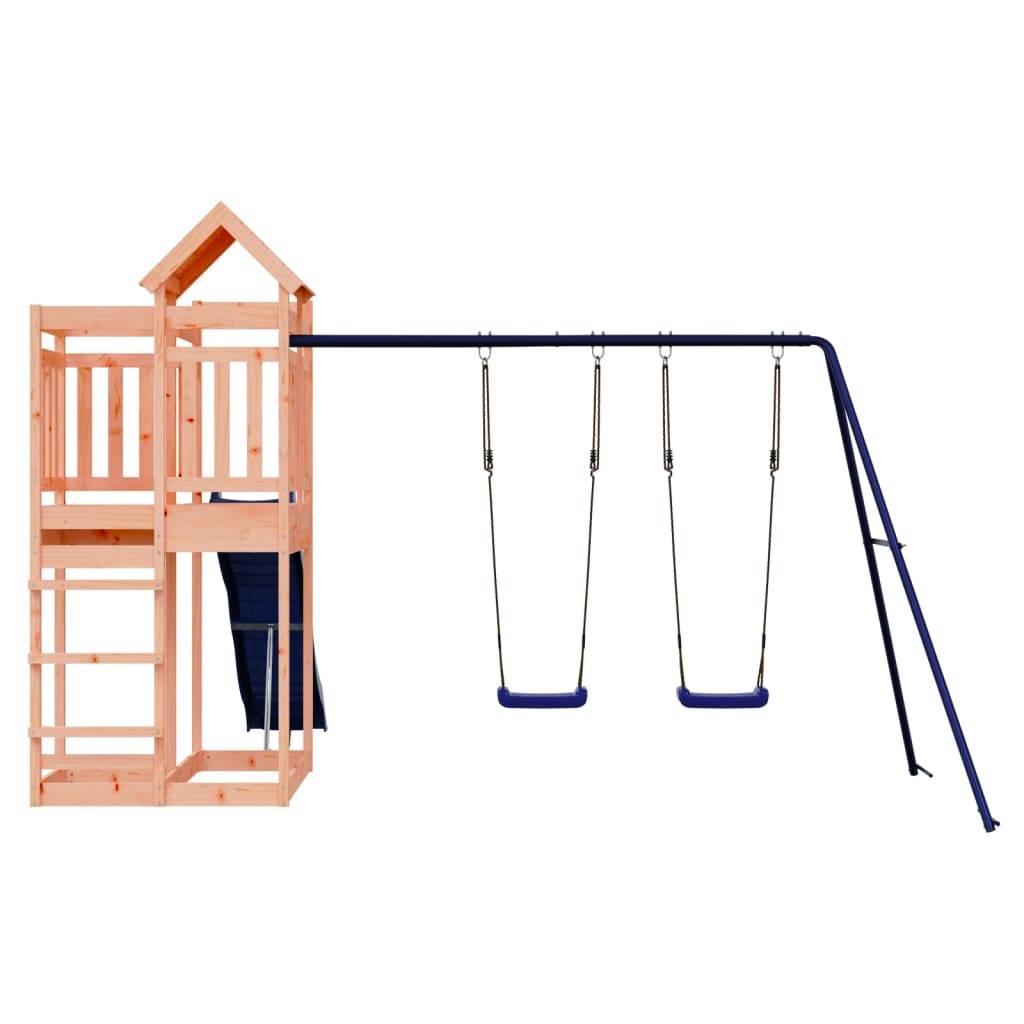 Helloshop26 - Aire de jeux d'extérieur balançoires toboggan portiques robuste jeux jardin 362 x 373 x 238 cm bois massif de douglas - Imagen 4