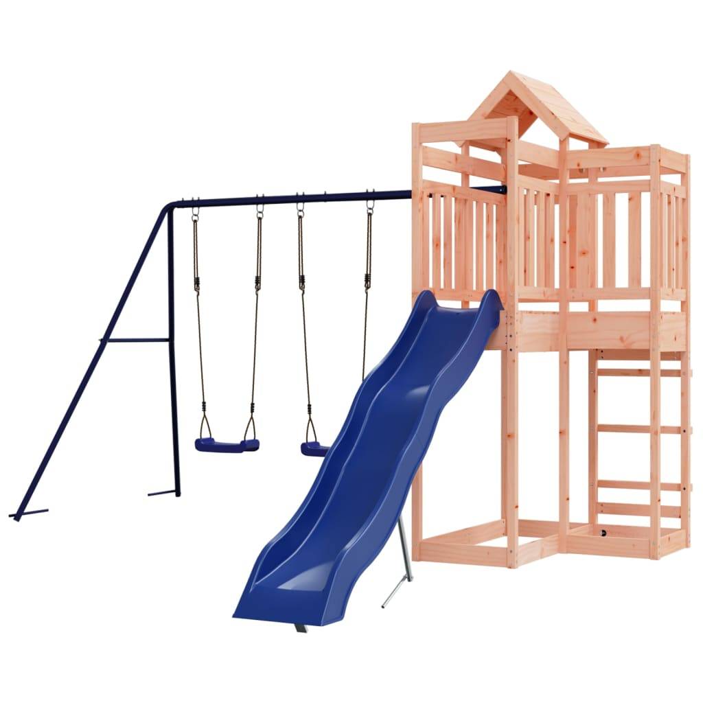 Helloshop26 - Aire de jeux d'extérieur balançoires toboggan portiques robuste jeux jardin 362 x 373 x 238 cm bois massif de douglas - Imagen 2