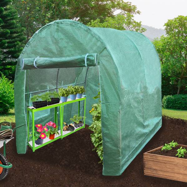 Monstershop - Serre Polytunnel 19mm 4m x 2m avec Étagères - Imagen 2