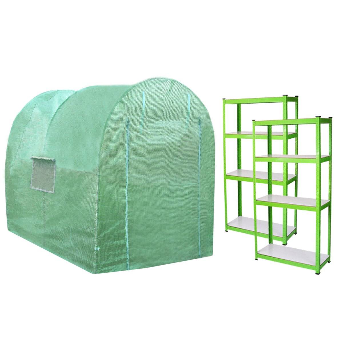 Monstershop - Serre Polytunnel 19mm 4m x 2m avec Étagères - Imagen 1