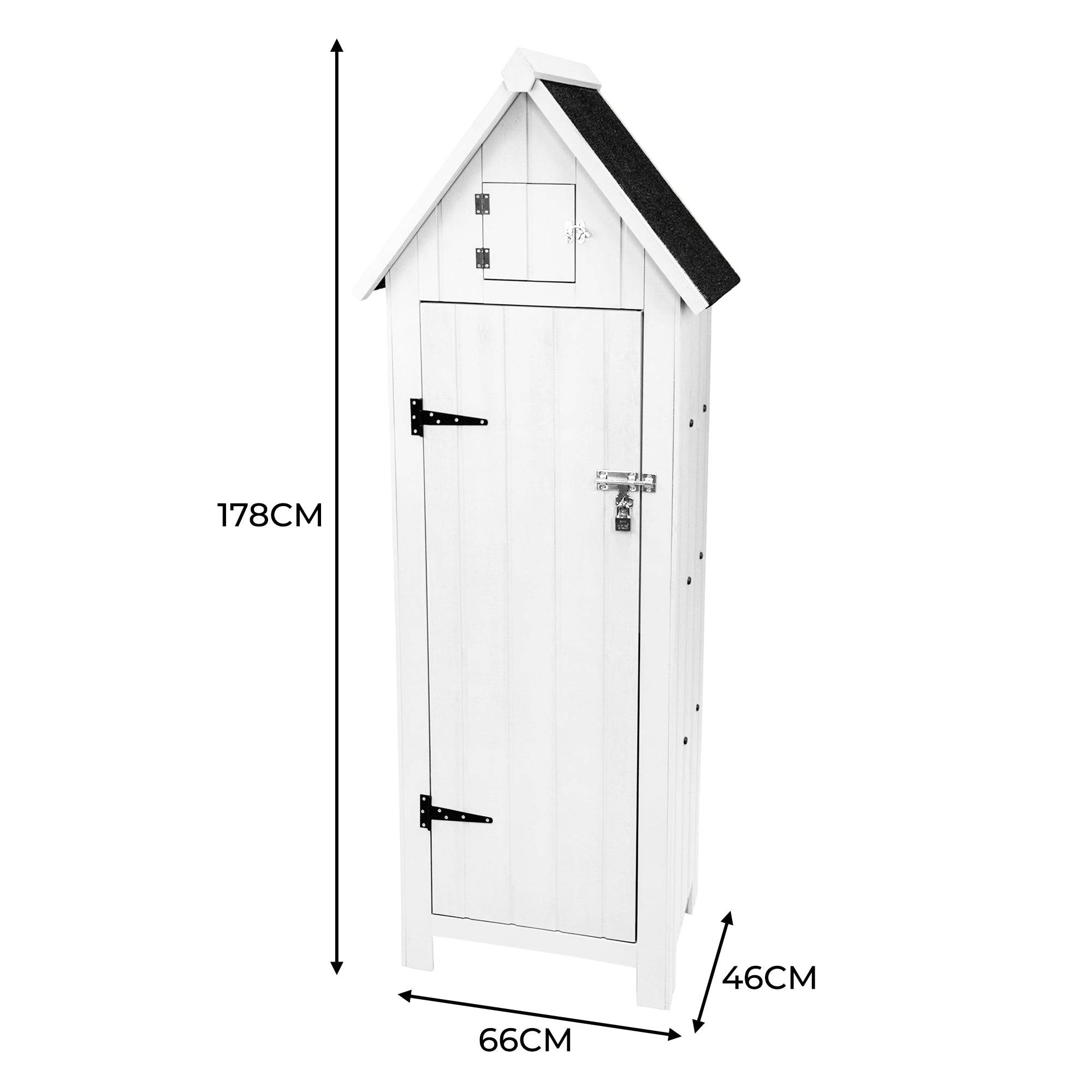 Monstershop - Abri de Jardin en Bois - Blanc - Imagen 5