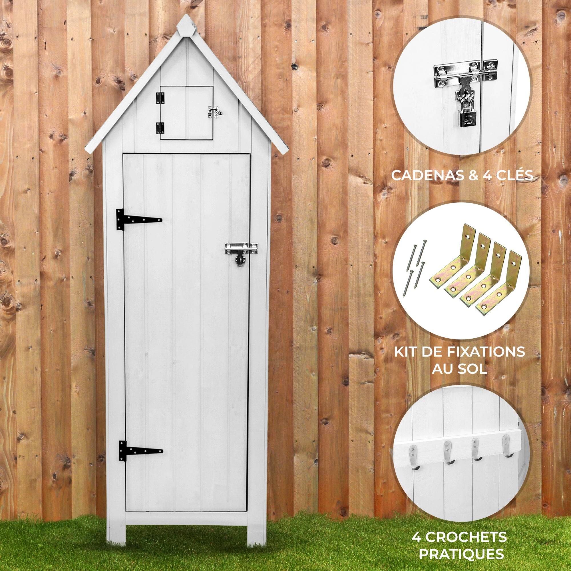 Monstershop - Abri de Jardin en Bois - Blanc - Imagen 2