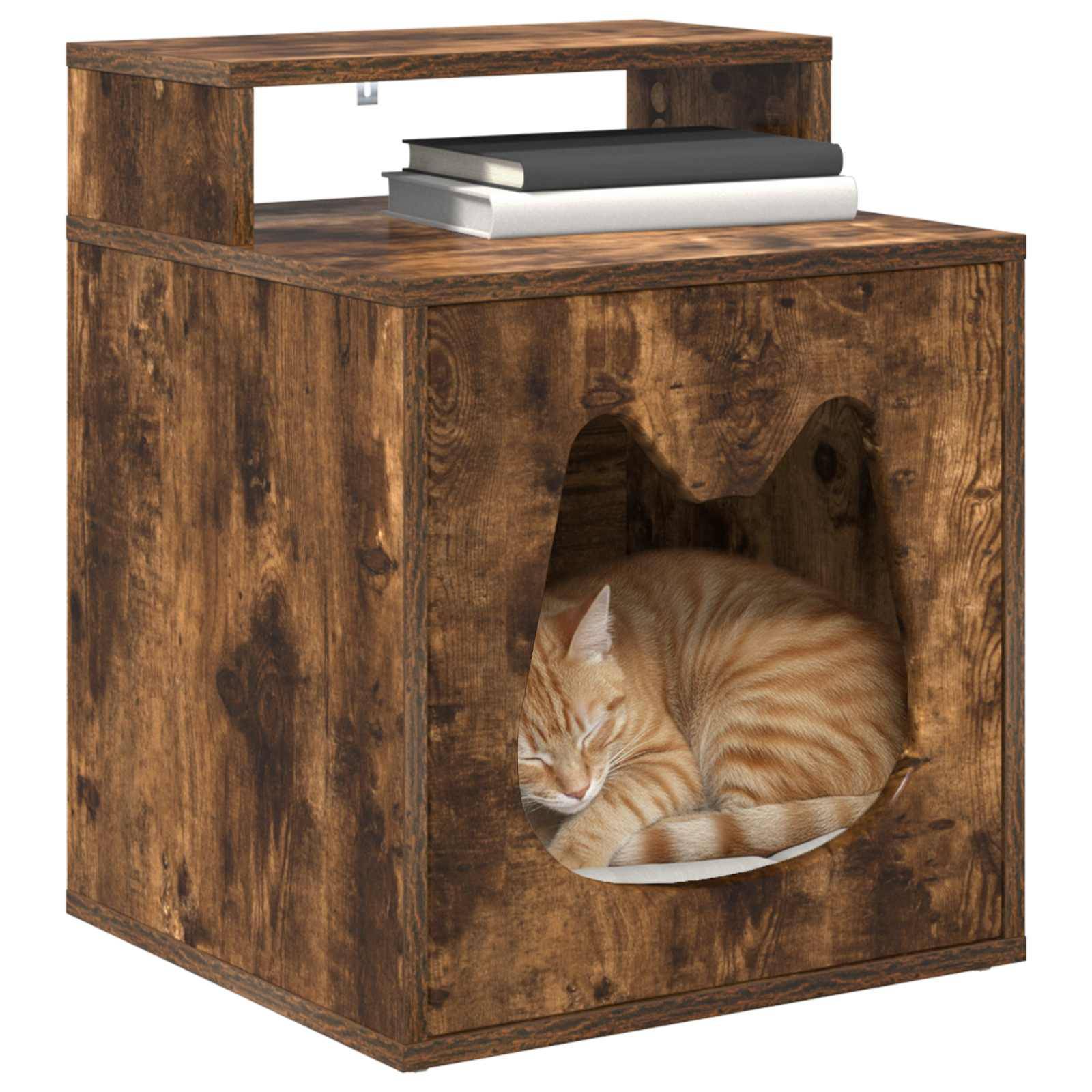 Vidaxl - Maison pour chat Chêne fumé 42,5 x 40 x 53,5 cm vidaXL 8000694 - Image 4