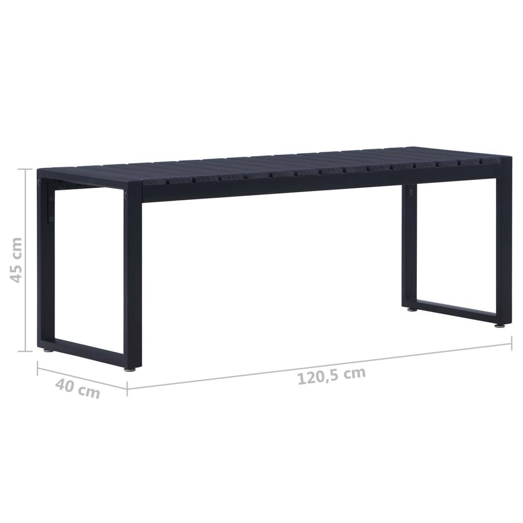 PANGIVO - Banc de jardin PS et fer noir 120.5 x 40 x 45 cm - PANGIVO - Image 5