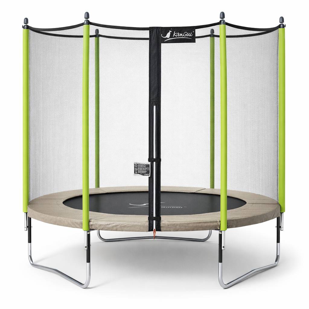 Kangui - Trampoline jardin Ø 300 cm + filet de sécurité - JUMPI 300 - Taupe/Vert Kangui - Imagen 1