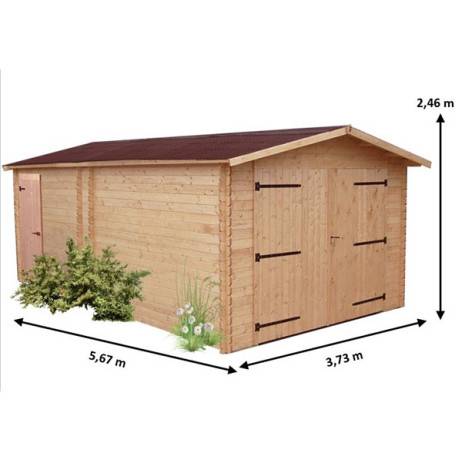 Garage en bois Denis 17.16 m² - Imagen 4