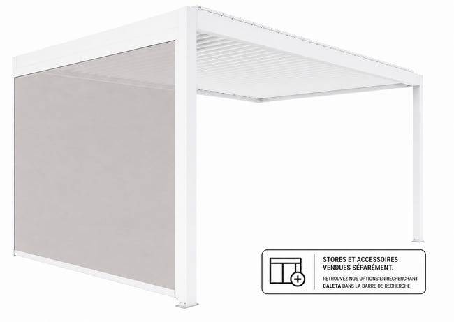 Pergola Bioclimatique Aluminium Adossée Motorisée Éclairée 4x3,5 Blanc SV ORIAL France - Image 5