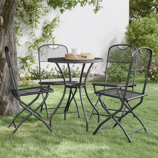 Lot de 4 Chaise bois composite Camille Anthracite 54 X 40 X 86 cm - P87209A - Image 1