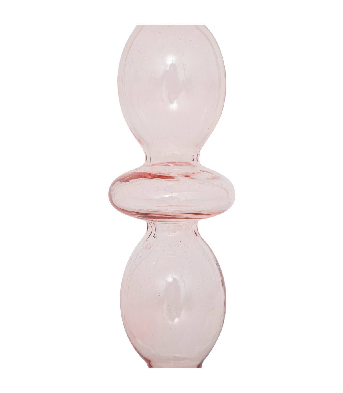 Bougeoir Chandelier en Verre Rose H 25.7 cm - Image 2