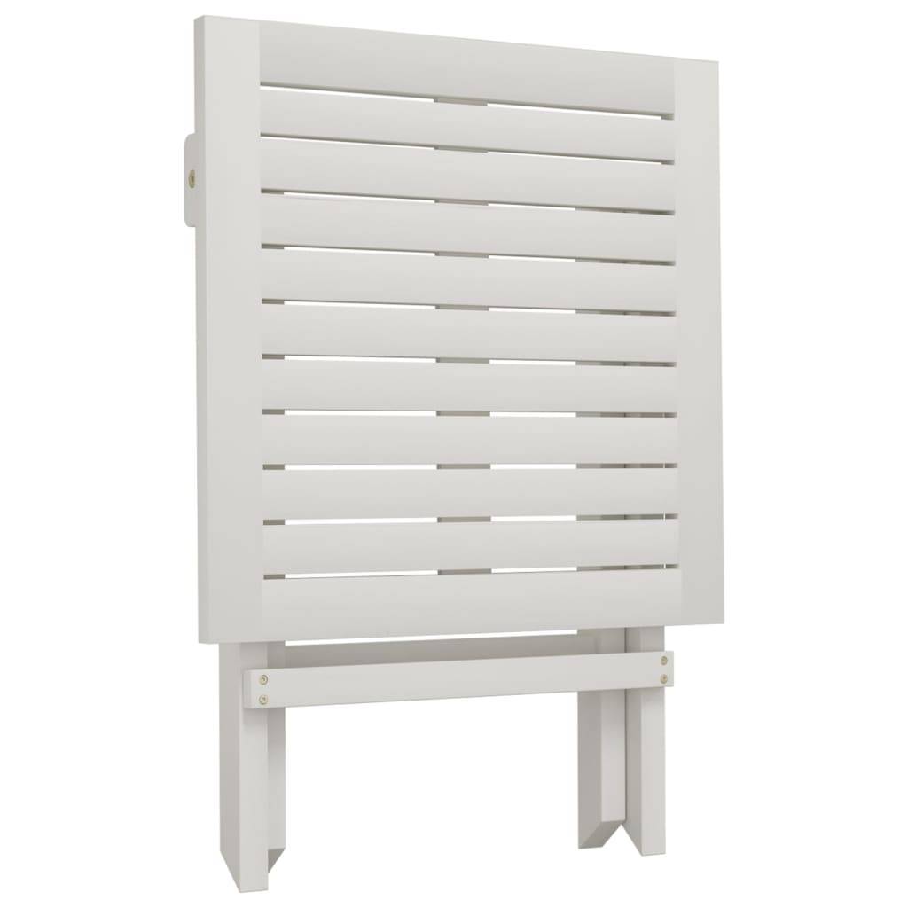 Helloshop26 - Transat chaise longue bain de soleil lit de jardin terrasse meuble d'extérieur avec table blanc bois massif d'acacia - Imagen 6