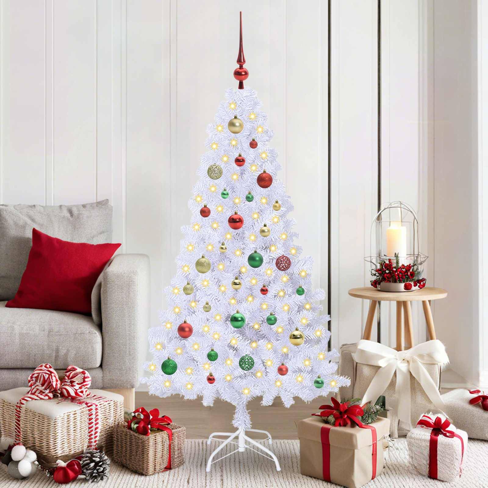 Vidaxl - Sapin de Noël artificiel avec 150 LED Blanc 150 cm PVC et Acier vidaXL 3426766 - Image 1