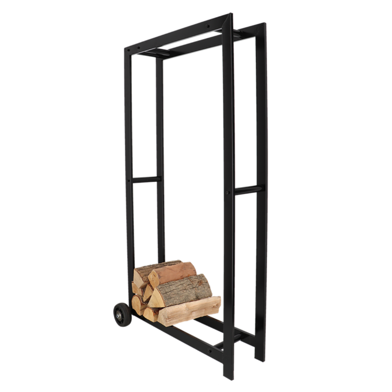Esschert Design - Porte bûches en métal avec 2 roues - Imagen 3