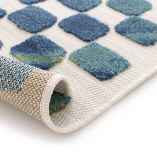 Decoweb - Tapis extérieur et intérieur motif géométrique - Idylle - Bleu et vert - 160 x 230 cm - Decoweb - Imagen 4