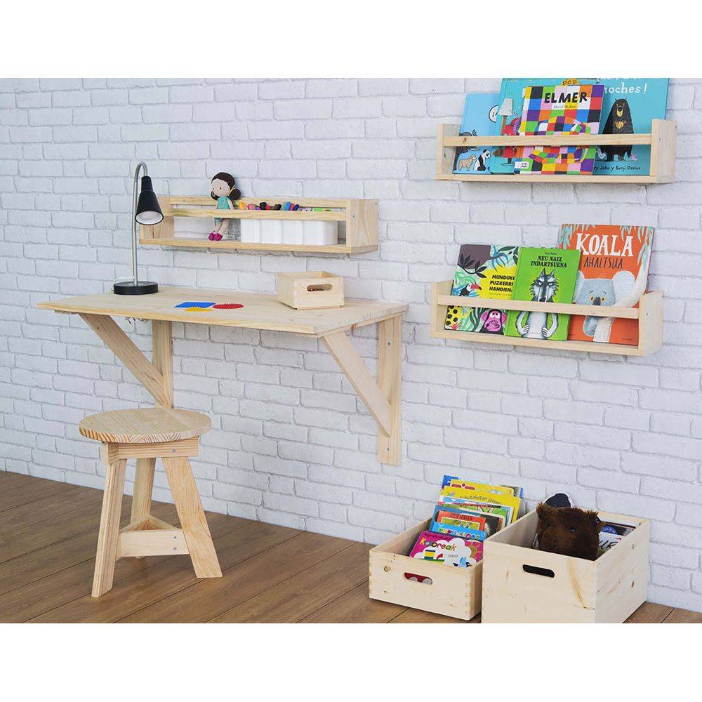 Étagère avec barre centrale en pin Kit Line 40 cm Astigarraga - Imagen 2