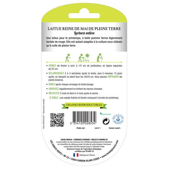Graines laitue Reine de Mai de Pleine Terre BIO Les Doigts Verts - Image 2
