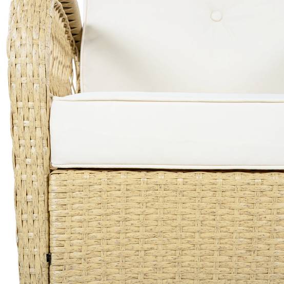 Salon de jardin 3 pièces résine tressée balcon terrasse fauteuils à bascule beige - ComfortXL Outdoor Living - Image 8