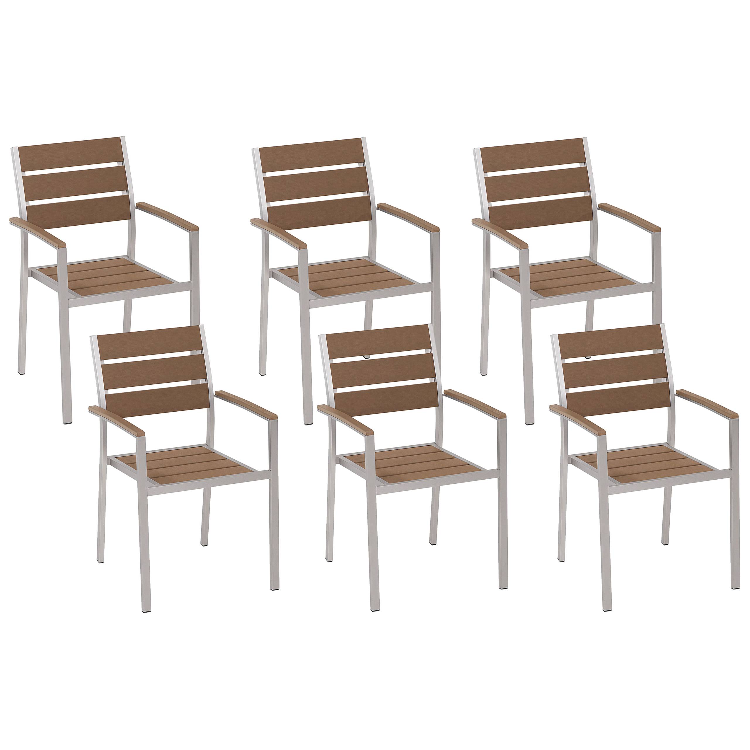 Beliani - Chaise de jardin Bois synthétique Marron VERNIO - Beliani - Imagen 2
