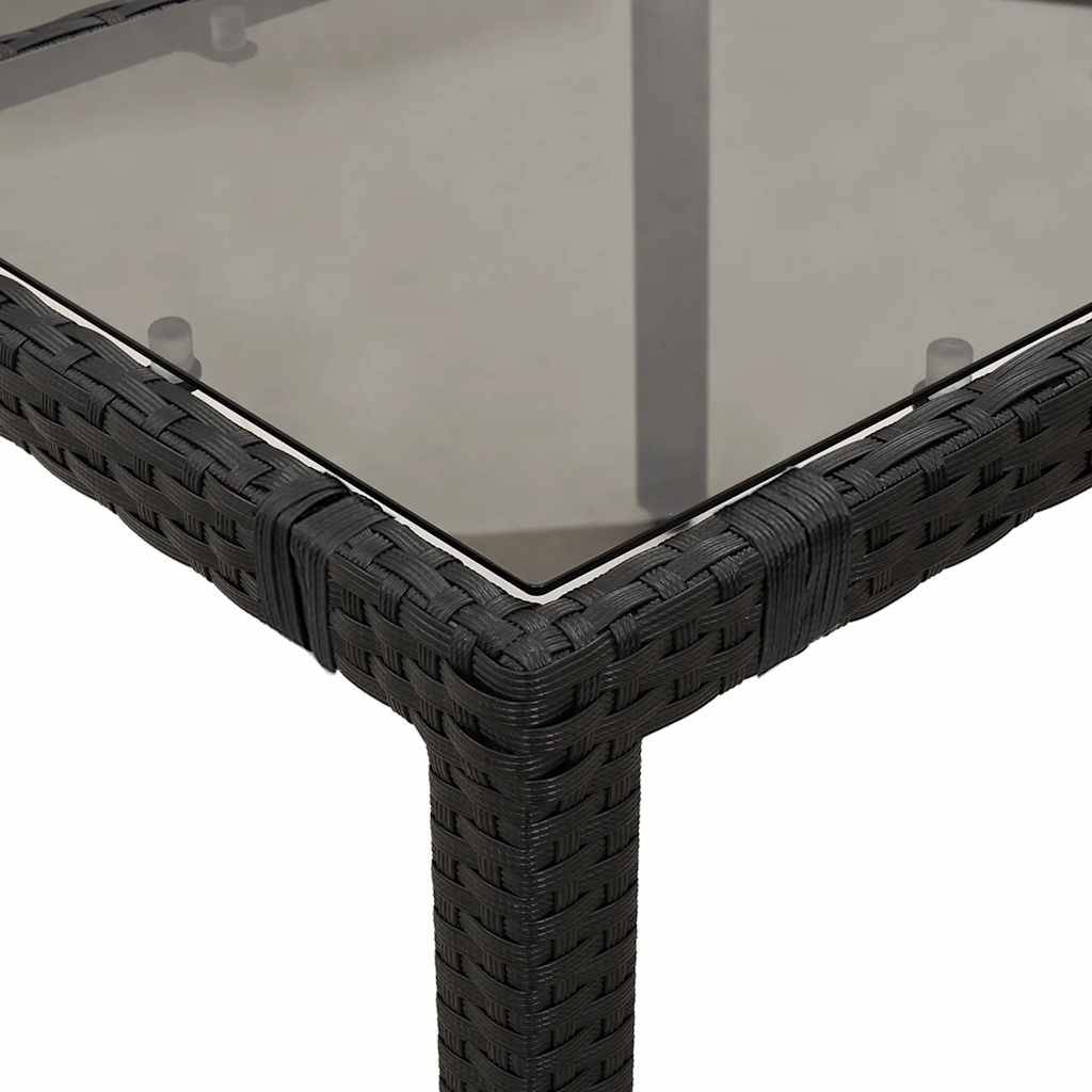 PANGIVO - Table de jardin résine tressée verre trempé noir 90 x 90 x 75 cm - PANGIVO - Image 8