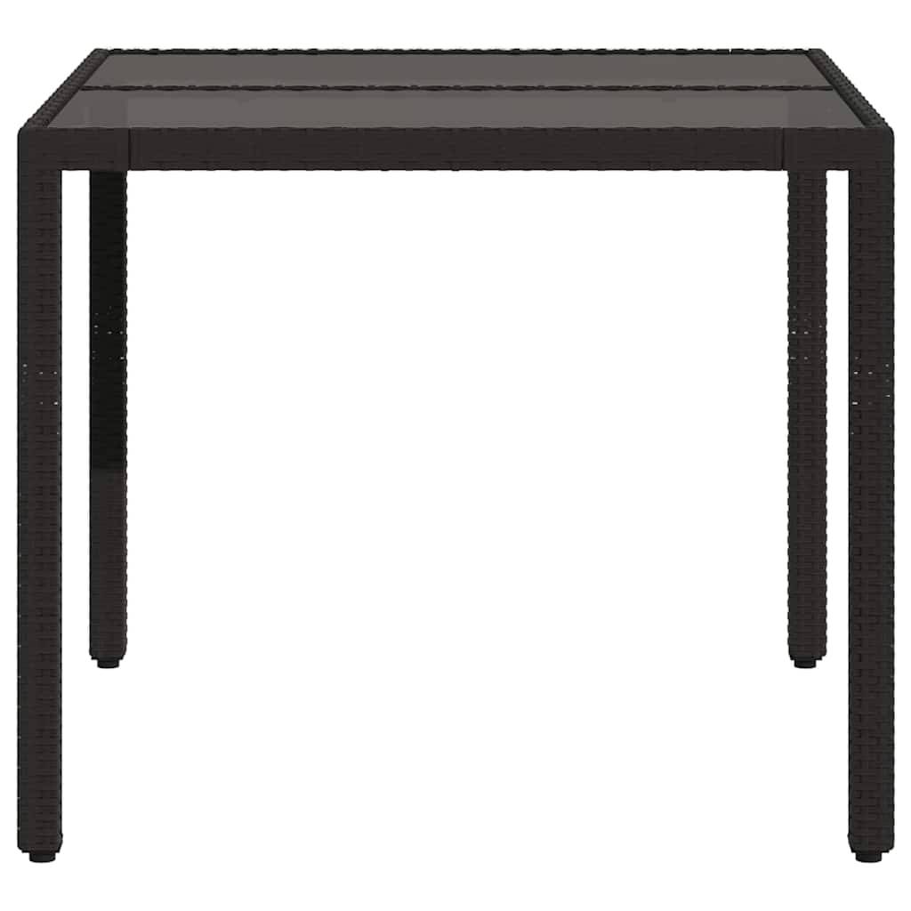 PANGIVO - Table de jardin résine tressée verre trempé noir 90 x 90 x 75 cm - PANGIVO - Image 5