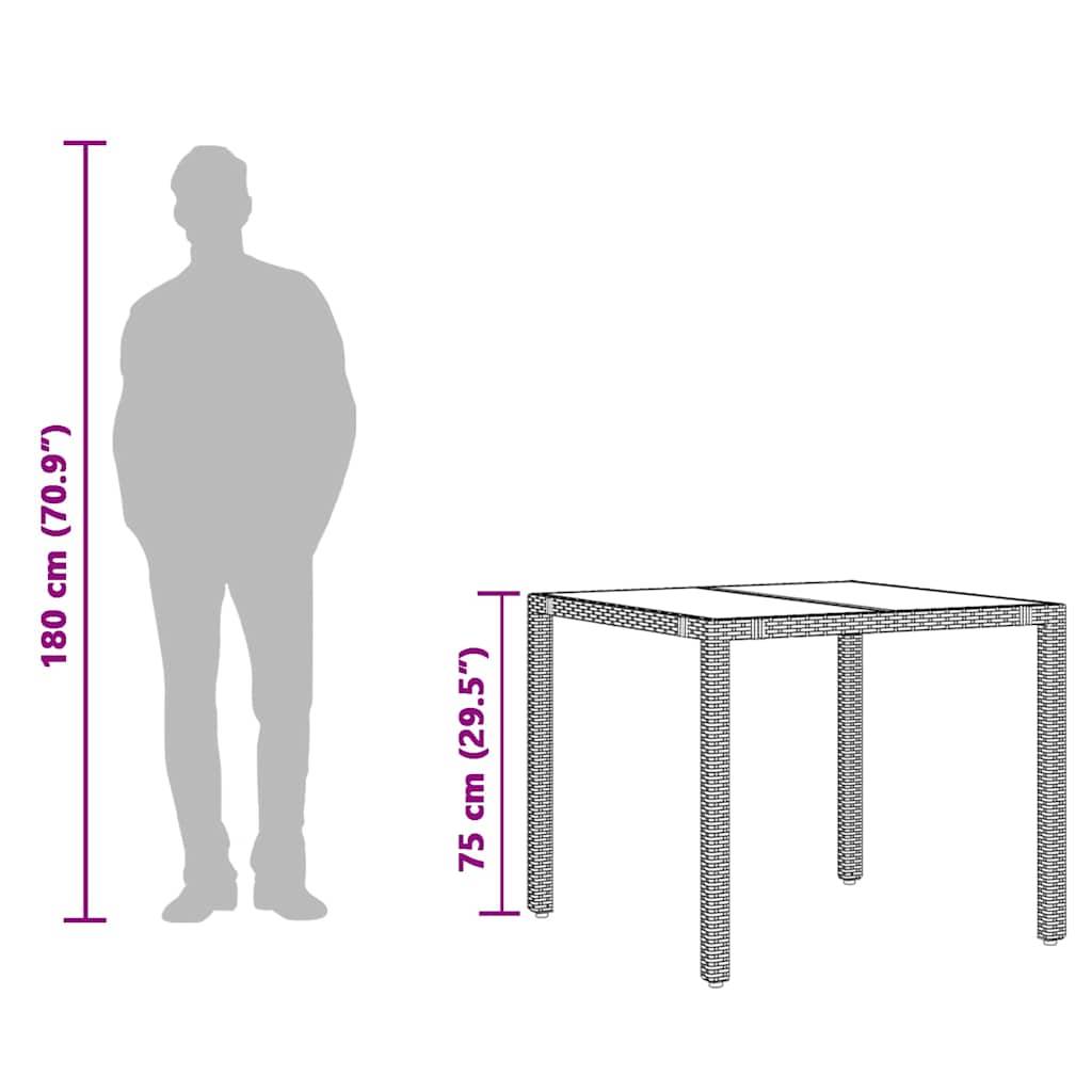 PANGIVO - Table de jardin résine tressée verre trempé noir 90 x 90 x 75 cm - PANGIVO - Image 10