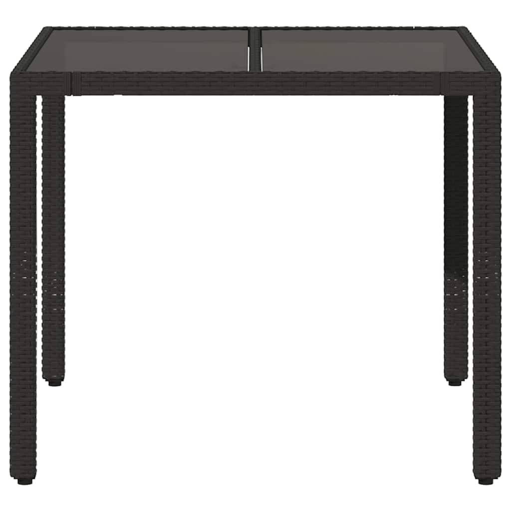 PANGIVO - Table de jardin résine tressée verre trempé noir 90 x 90 x 75 cm - PANGIVO - Image 4