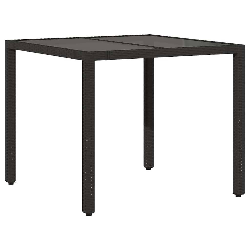 PANGIVO - Table de jardin résine tressée verre trempé noir 90 x 90 x 75 cm - PANGIVO - Image 6