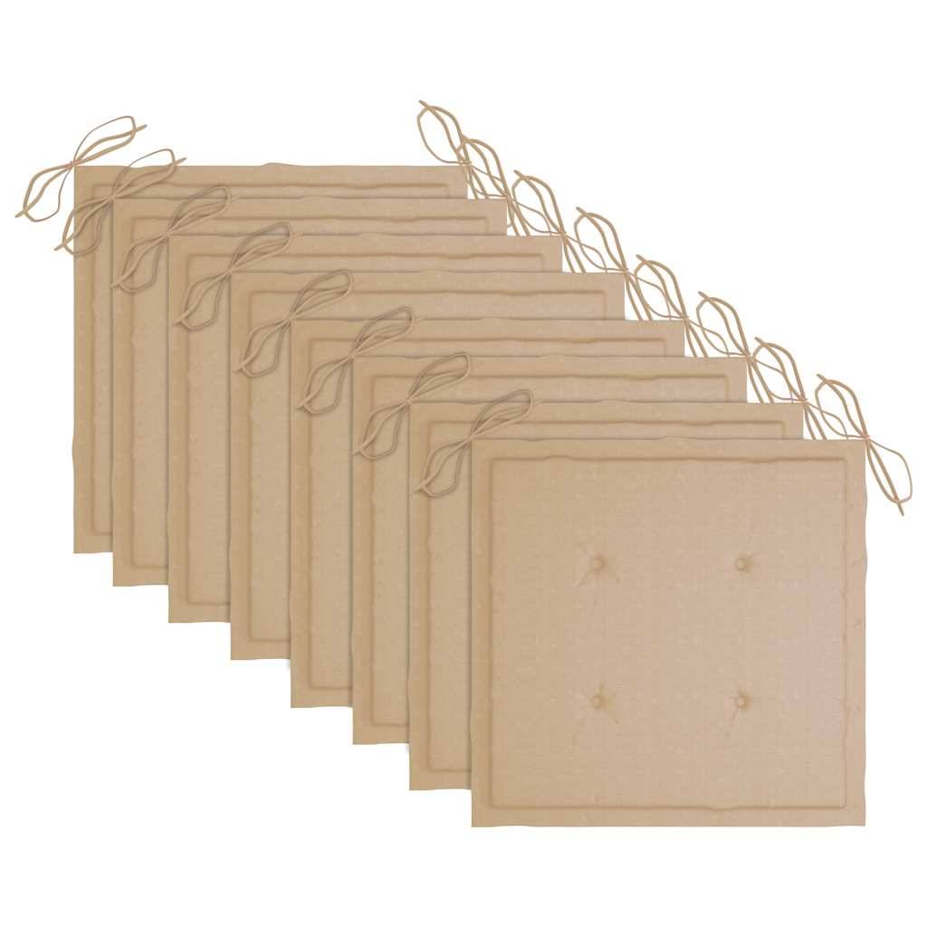 Chaises de jardin empilables Teck solide beige 60 x 57.5 x 90 cm - PANGIVO - Image 7