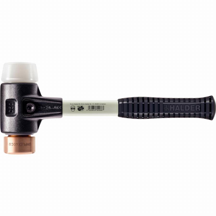 Maillet HALDER SIMPLEX Cuivre / superplastique avec boîtier en fonte malléable renforcée et manche en fibre de verre - D=30 mm - 3747.030
