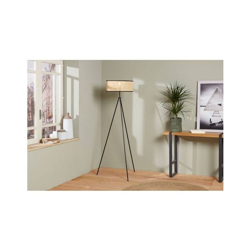 Ostaria - Lampadaire trépied Yuca abat-jour cannage Ostaria - Image 6