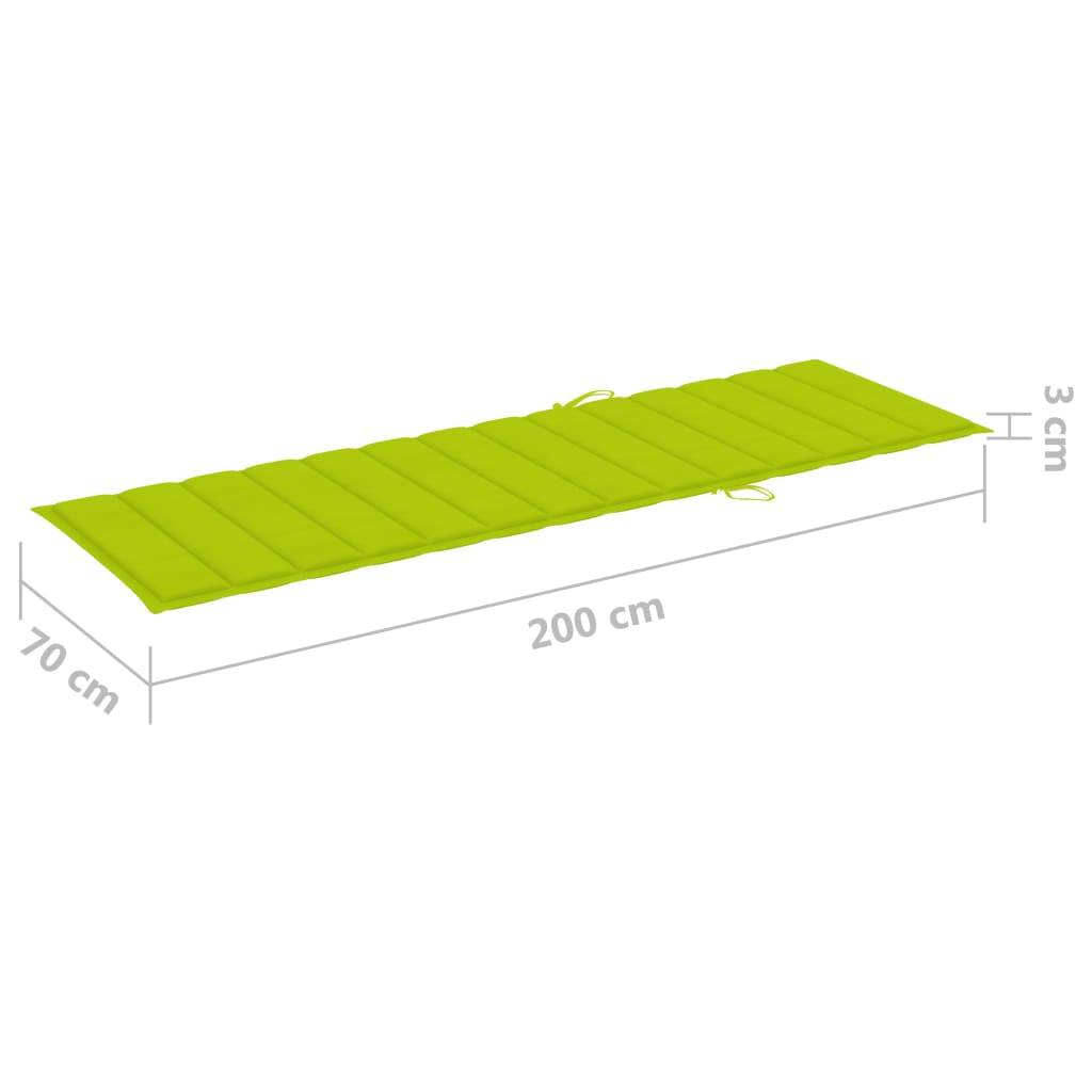 Helloshop26 - Transat chaise longue bain de soleil lit de jardin terrasse meuble d'extérieur avec coussin vert vif bois de pin imprégné - Imagen 7
