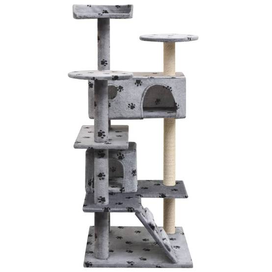 Arbre à chat bois et sisal gris 67 x 67 x 125 cm, Poids:12.9kg - PANGIVO - Image 2