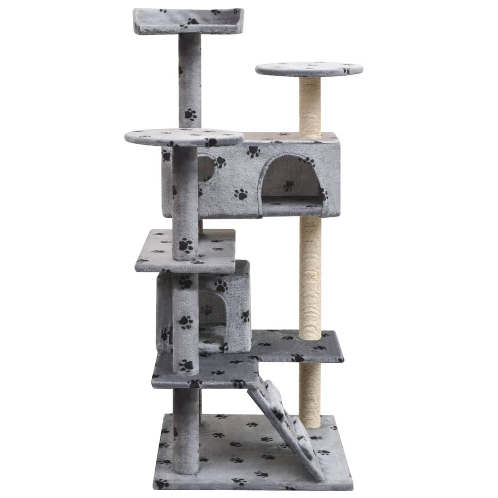 Arbre à chat bois et sisal gris 67 x 67 x 125 cm, Poids:12.9kg - PANGIVO - Image 2