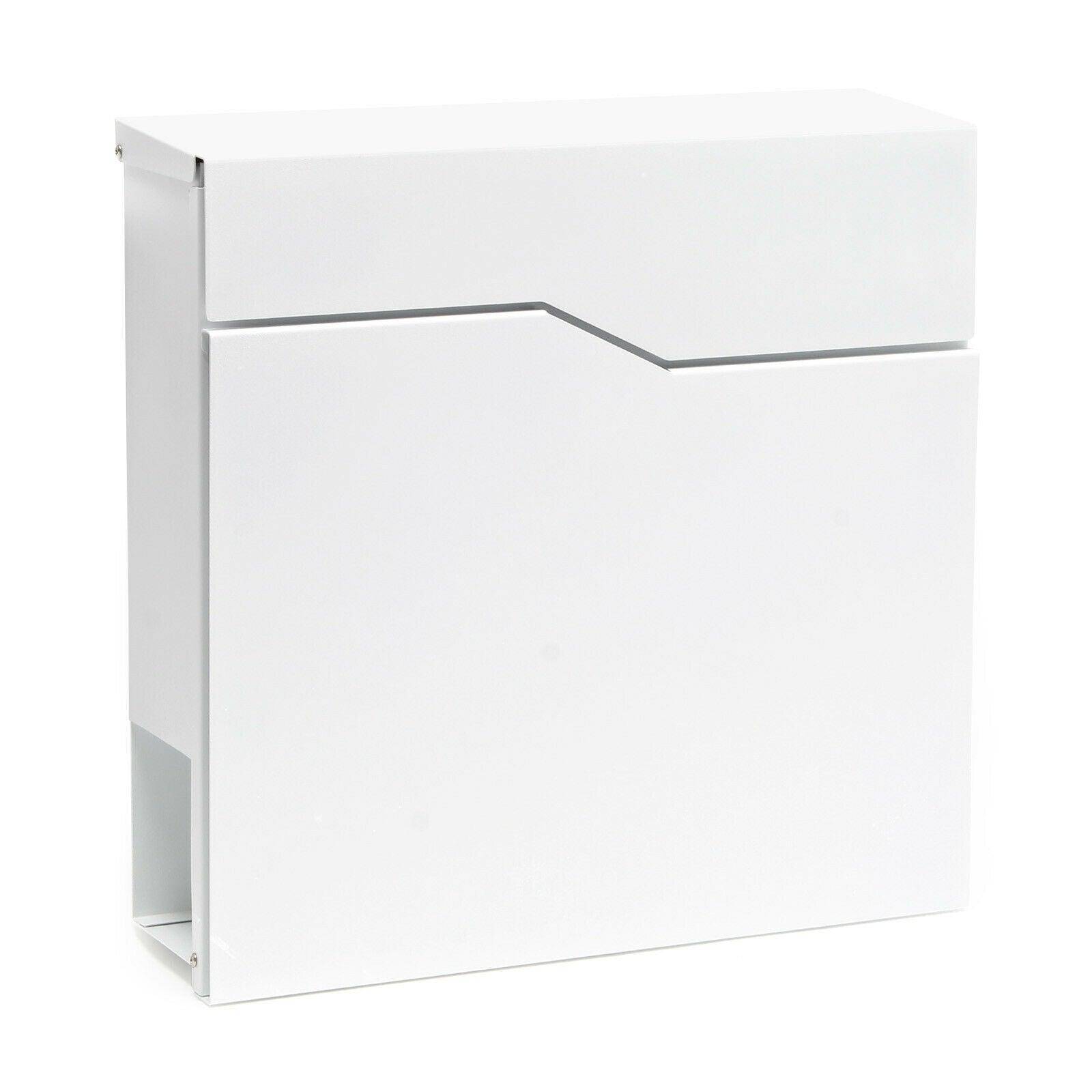 Helloshop26 - Boite aux lettres design blanche fixation murale porte journal revues acier galvanisé 37 x 37 x 10,5 cm blanc - Imagen 1