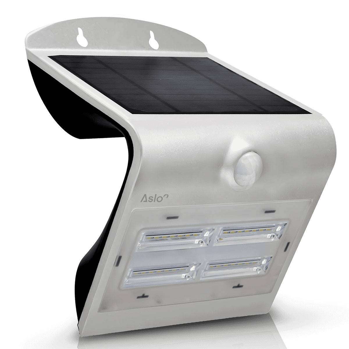 Projecteur Led Mural Solaire 3.7V 2Ah GRIS 14 x 10.9 x 21.2 cm Détecteur de mouvements 3.2W 400 Lm ASLO - Imagen 1