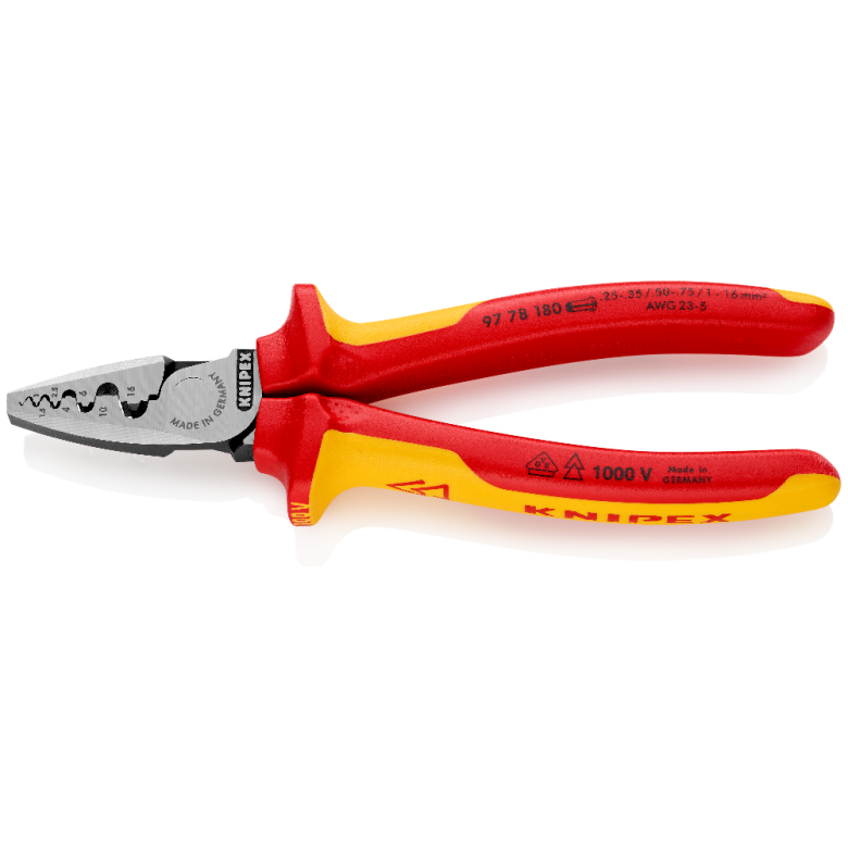 Knipex - Pince à sertir pour embouts de câble KNIPEX 180 mm - 97 78 180 - Imagen 1