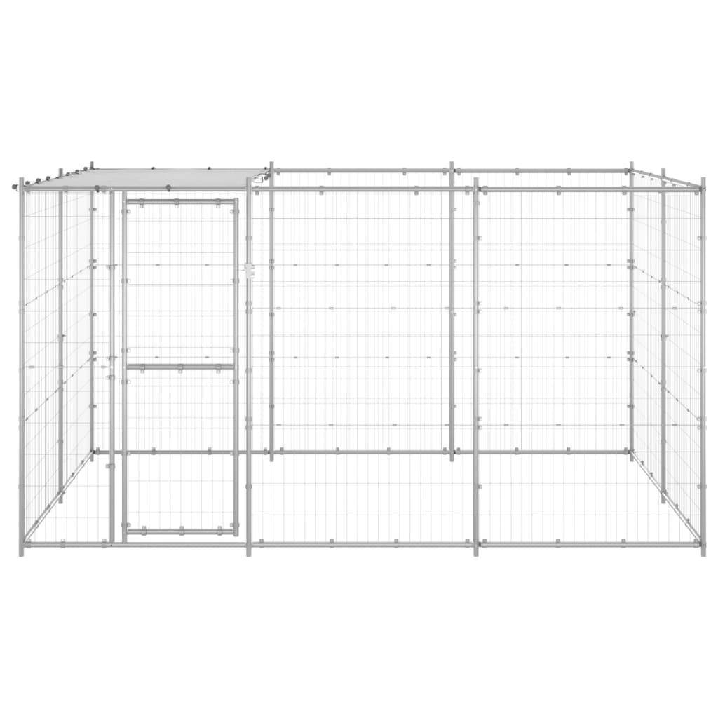 Helloshop26 - Chenil extérieur cage enclos parc animaux chien extérieur acier galvanisé avec toit 7,26 m² - Imagen 3