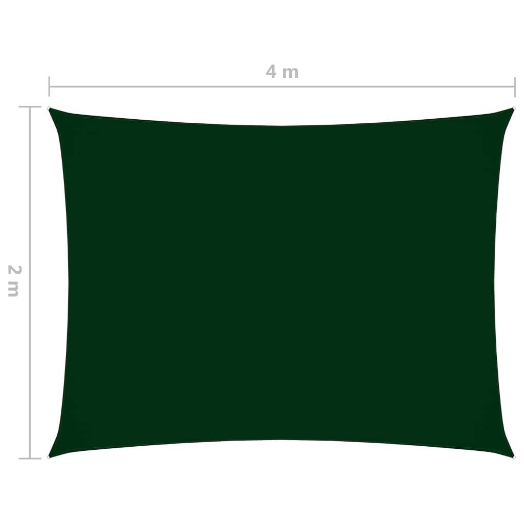 Helloshop26 - Voile toile d'ombrage parasol tissu oxford rectangulaire 2 x 4 m vert foncé - Imagen 6
