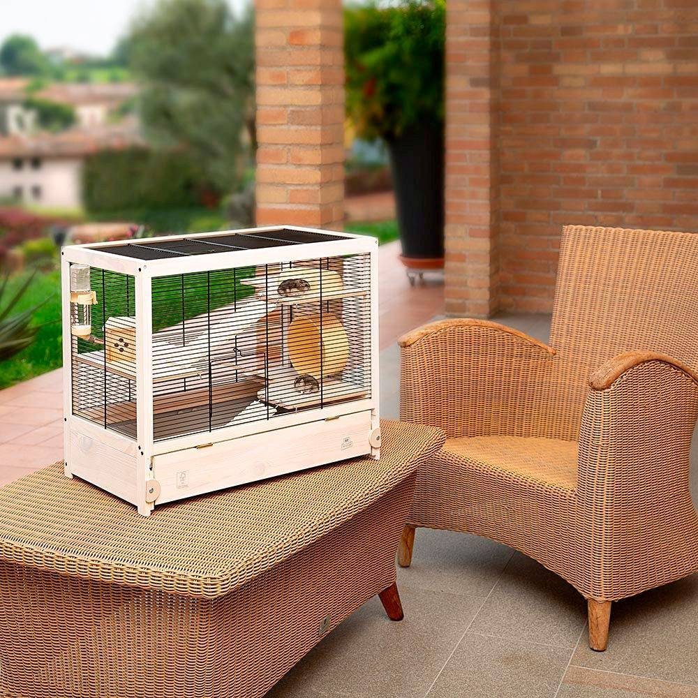 Ferplast - Ferplast Cage en bois FSC pour hamsters HAMSTERVILLE, souris et petits rongeurs, structure sur plusieurs niveaux, accessoires inclus - Imagen 4