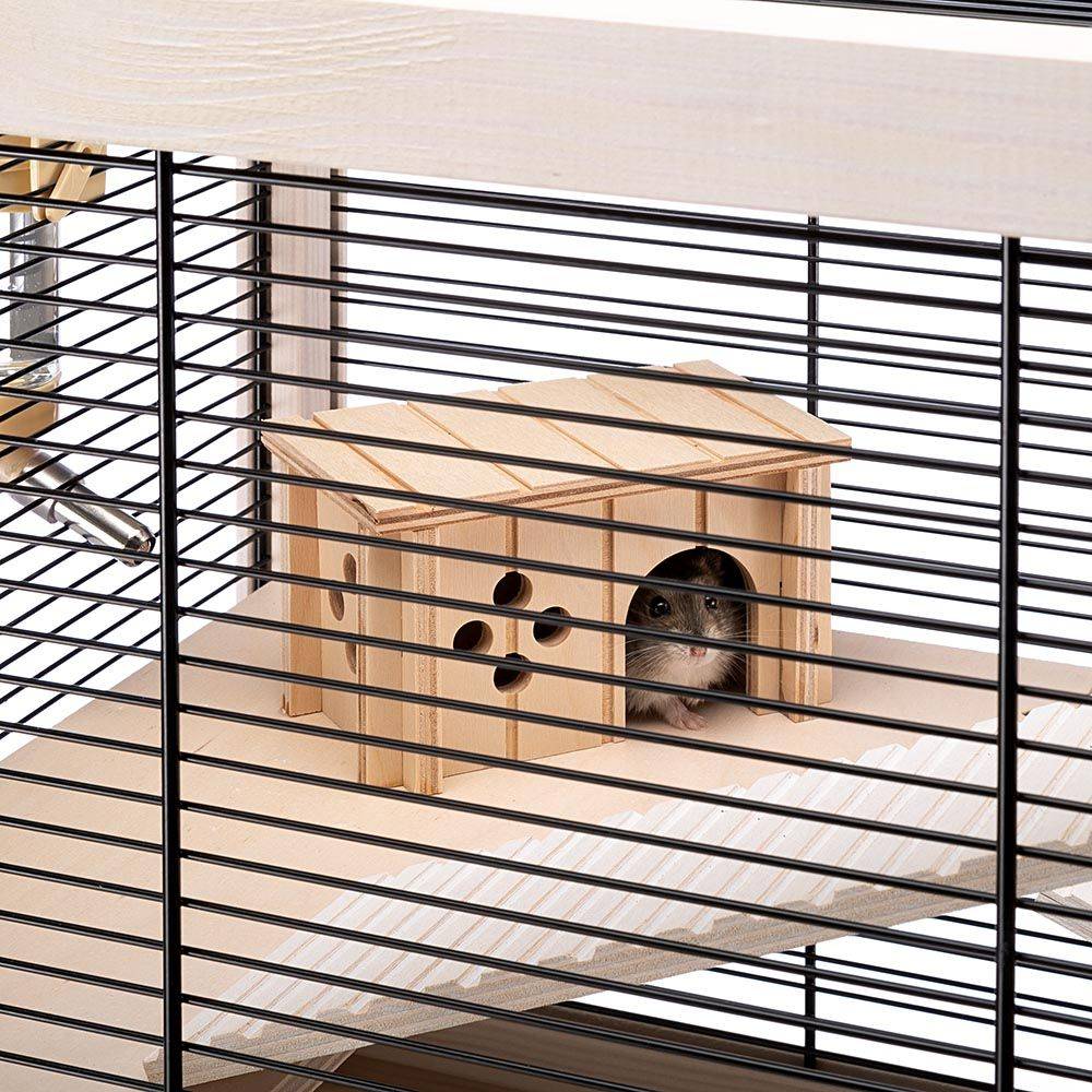 Ferplast - Ferplast Cage en bois FSC pour hamsters HAMSTERVILLE, souris et petits rongeurs, structure sur plusieurs niveaux, accessoires inclus - Imagen 7