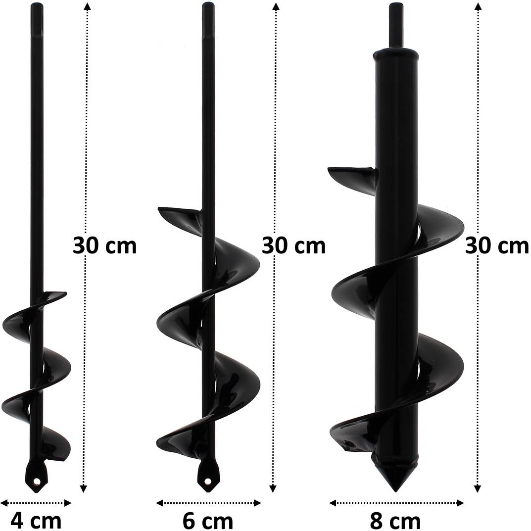 Gt Market - Lot de 3 forêts tarières Ø 4, 6 et 8 cm pour perceuse et visseuse - Longueur 30 cm - GT MARKET - Imagen 2